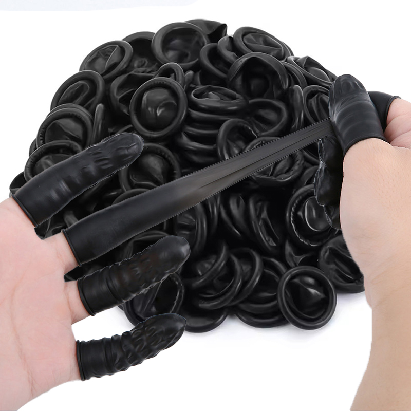 Disposable Gloves Nitrile - Gants jetables noirs pour les doigts,