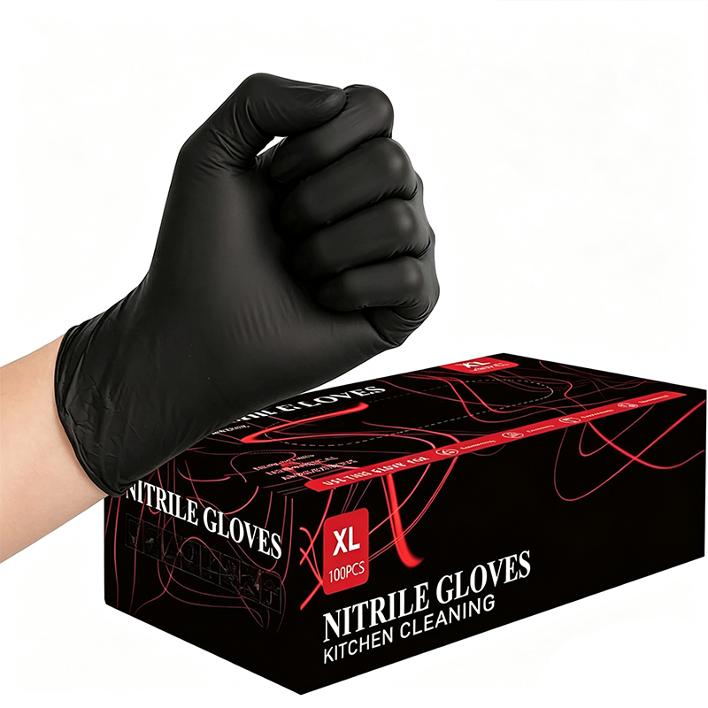 Disposable Gloves Nitrile - Gants jetables en Nitrile noir, sans
