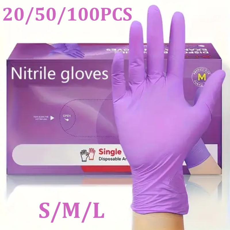 Disposable Gloves Nitrile - 50/100 pièces gants en Nitrile Violet
