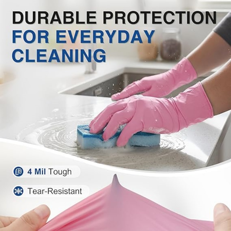 Gants jetables en nitrile rose - Disposable Gloves Nitrile avis et prix