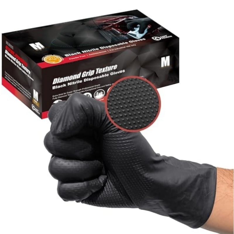 Gants en nitrile noir ultra-ré - Disposable Gloves Nitrile avis et prix